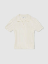 13-14 yrs Rib-Knit Polo Top Ivory | Children & Baby