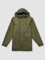Rains Long Hooded Jacket Revel Brass Green | Women