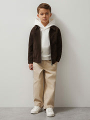 9-13 yrs Unisex Fit McLaren F1 Team Suede Bomber Jacket Distressed Brown | Children & Baby
