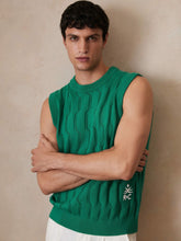Ché Pointelle Crew-Neck Vest Bright Green | Men