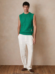 Ché Pointelle Crew-Neck Vest Bright Green | Men