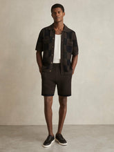 Cotton-Blend Crochet Shorts Chocolate/Navy | Men