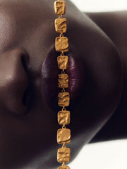 Molten Square Necklace Gold Tone | Women