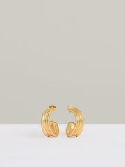 Fluid Hoop Earrings Gold Tone | Women