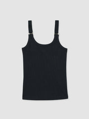 Stretch-Cotton D-Ring Strap Vest Navy | Women