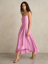 Satin Drape-Detail Slip Dress Pink | Women