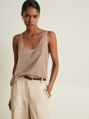 Atelier Laser-Cut Vest Top Taupe | Women