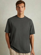 Cotton Garment-Dyed Oversized T-Shirt Washed Black | Men