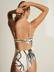 | NYBG Floral Graffiti Swimsuit Ivory | Women