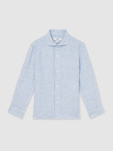13-14 yrs Linen Cutaway Collar Shirt Blue/White Stripe | Children & Baby