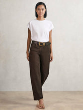 Petite Mid-Rise Straight-Leg Jeans Chocolate | Women