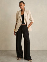 Wide-Leg Elasticated-Waist Trousers Black | Women