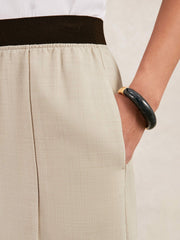 Wide-Leg Elasticated-Waist Trousers Neutral | Women