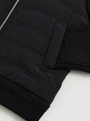 9-13 yrs Hybrid Quilt and Knit Zip Through Jacket Navy | Children & Baby