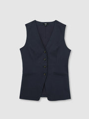 Paige Button-Through Vest Dark Ink Blue | Women