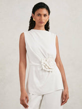 Halston Crepe Wide Leg Jumpsuit Ivory | Women