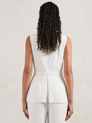 Halston Crepe Wide Leg Jumpsuit Ivory | Women