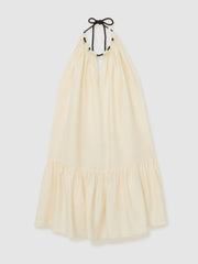 Halterneck Beach Cover-Up Swing Dress Cream | Women