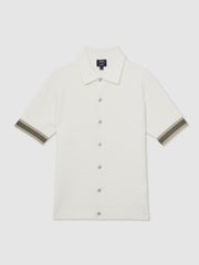 | Ché Textured Cuff-Trim Shirt White | Men