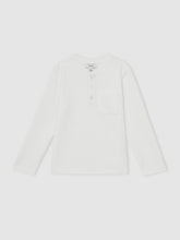 13-14 yrs Cotton-Blend Waffle Henley T-Shirt White | Children & Baby