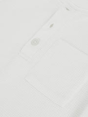 13-14 yrs Cotton-Blend Waffle Henley T-Shirt White | Children & Baby