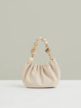 Leather Bead-Handle Pouch Bag Off White | Women