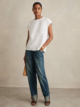 Brushed-Cotton Crew-Neck T-Shirt White | Women