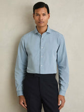 Washed Cotton Chambray Shirt Blue | Men