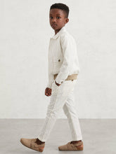 3-9 yrs Cotton Pinstripe Trousers Regular-Fit Off White/Taupe Brown | Children & Baby