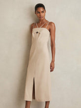 Double Strap Cut Out Midi Dress Stone Neutral | Women