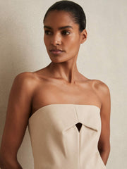 Double Strap Cut Out Midi Dress Stone Neutral | Women