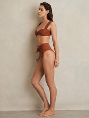 Twist Front Bikini Top Brown | Women