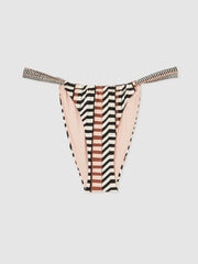 Chevron Stripe Bikini Bottoms Black/Brown | Women