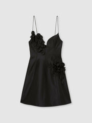 Acler Petal Detail Fitted Mini Black Dress Black | Women
