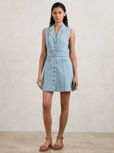 Paige Denim Button-Through Mini Dress Jocelyn Blue | Women
