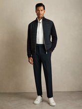 Slim-Fit Internal-Drawstring Trousers Navy | Men