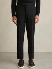 Slim-Fit Internal-Drawstring Trousers Black | Men