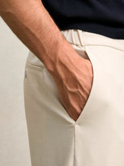 Slim-Fit Internal-Drawstring Trousers Stone | Men