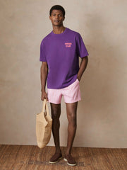 | Ché Cotton Palm-Print T-Shirt Purple | Men
