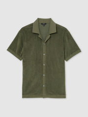 Cotton Blend Towelling Shirt Green | Men