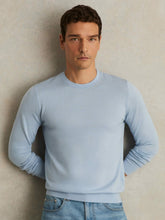 Merino Wool Crew Neck Jumper Soft Blue | Men