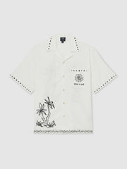 | Ché Cotton-Linen Palm Shirt White | Men