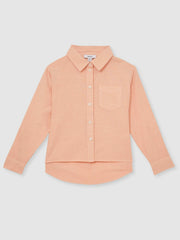 13-14 yrs Linen Roll-Cuff Shirt Peach | Children & Baby