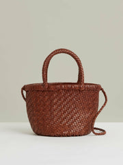 Leather Woven Mini Tote Bag Tan | Women