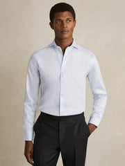 Slim Fit Slim-Fit Cotton Double-Cuff Shirt Soft Blue | Men