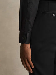 Slim Fit Slim-Fit Cotton Double-Cuff Shirt Black | Men