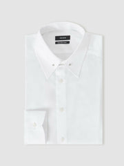 Slim Fit Cotton Pin Collar Shirt White | Men