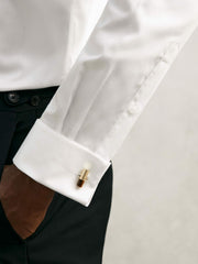 Regular Fit Slim-Fit Cotton-Sateen Shirt White | Men