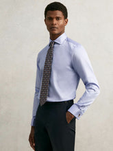 Regular Fit Slim-Fit Cotton-Sateen Shirt Mid Blue | Men