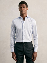 Regular Fit Cotton Sateen Shirt Mid Blue | Men